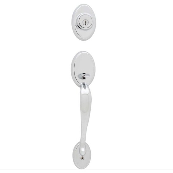 Kwikset Chelsea Single Cylinder Handleset Smartkey Polished Chrome Exterior ONLY - Picture 1 of 16